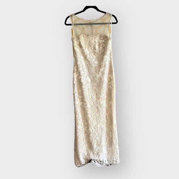 Tadashi Shoji Size 10 Illusion Yoke Embroidered Sleeveless Lace Bridal Gown - Picture 1 of 14